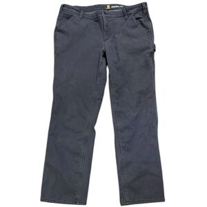 Carhartt Original Fit Fleece-Lined Canvas Work Pants Gray 8-Pocket Loop 16R